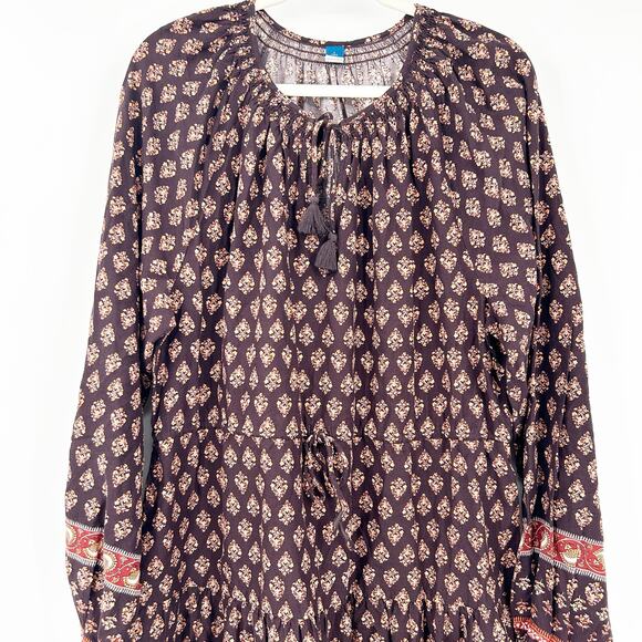 Old Navy Womens Boho Cattagecore Prairie Peasant Ditsy Floral Midi Dress‎ L Tall - Picture 3 of 11